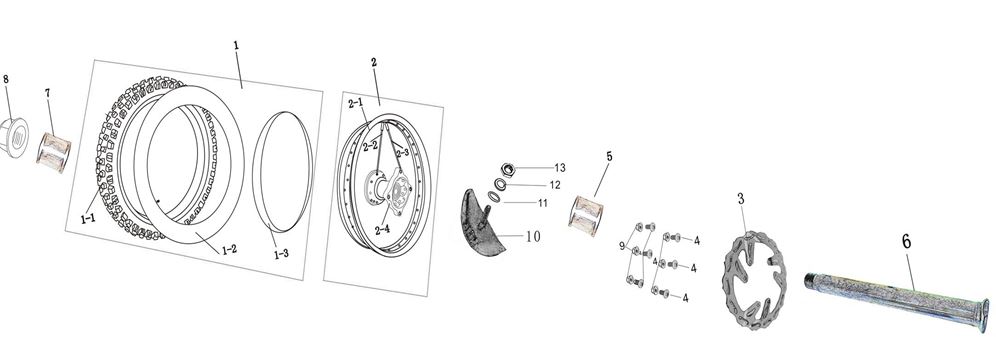 Bocina Delantera Pitsterpro XTR 230  Pitsterpro OEM  Ventas por Unidad (incluye Bocina, Roles y Rol Interno)  Elemento 6 del Diagrama