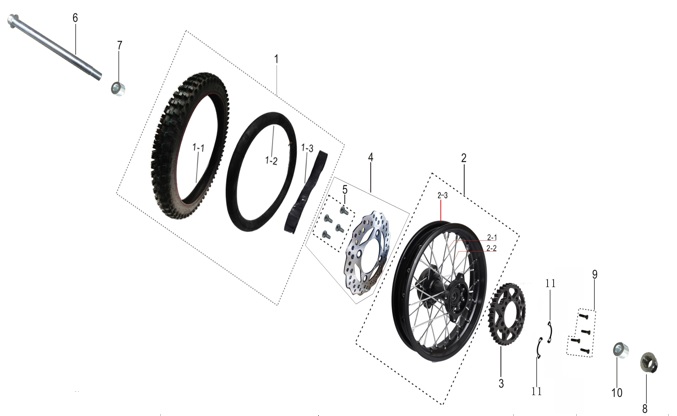 Bocina Trasera para Kayo TS TSD TD TT / Pitsterpro X4 X5 MX