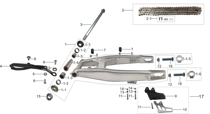 Bushing de Horquilla para Pitsterpro XTR 250 AC / Kayo T2 T4