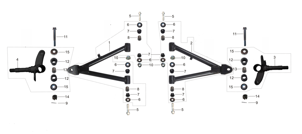 Bushing Interno de Horquilla Delantera para Kayo AY 70 (Kit)