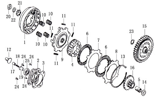 Clutch Componentes Motor Pitsterpro XjR / Kayo TS 12. LEVA CLUTCH (copia)
