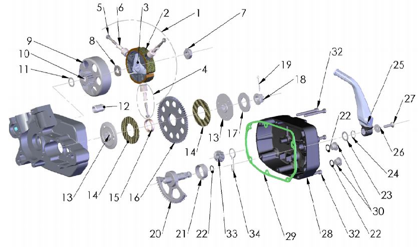 Empaque de Clutch para Cobra CX 50 2011 - 2016