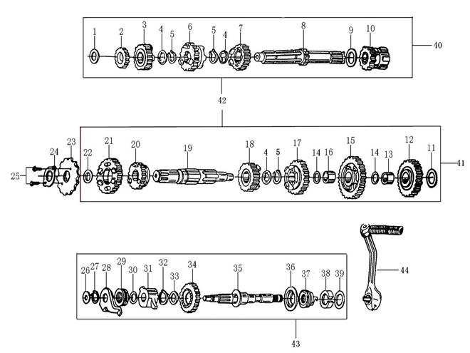 Eje Principal Completo para Pitsterpro XTR 230 - 250 AC / Kayo K2