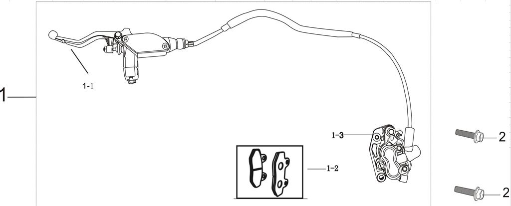 Freno Delantero Completo para Pitsterpro XTR 250 AC LXR 250 / Kayo T4