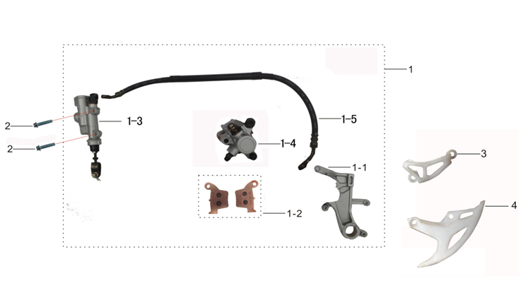 Caliper de Freno Trasero para Pitsterpro XTR 250 AC LXR 250 / Kayo T4