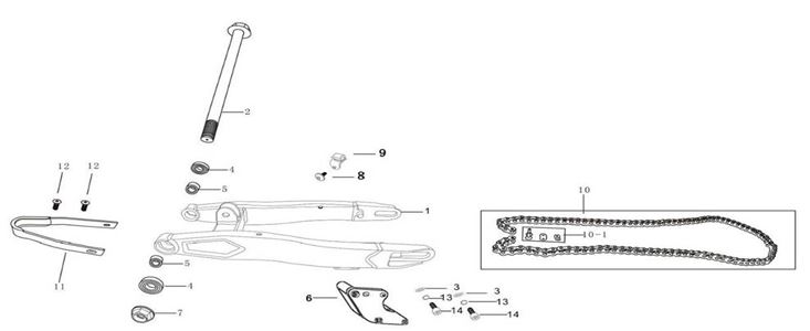 Guia de Cadena para Pitsterpro XTR 250 AC / Kayo T4