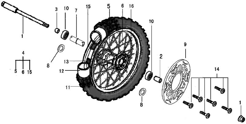 Aro 17 Delantero para Pitsterpro XTR 250 LC o Similar Aluminio (Color Negro)