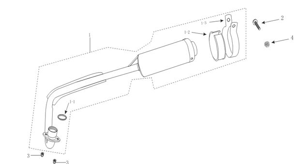 Header / Codo de Mufla para Pitsterpro XJR / Kayo TD - TDS