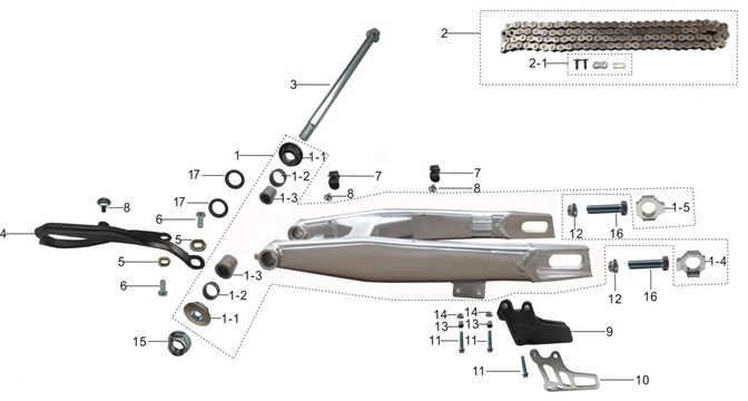 Deslizador de Cadena para Pitsterpro XTR LXR / Kayo K2 T2 T4