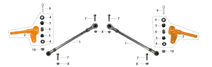 Bushing de Dirección para Kayo S70 (Kit)