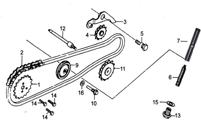 Piñon de Cadena de Distribución para Pitsterpro XJR TSD / TS TSD