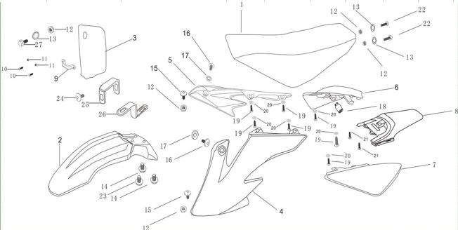 Plastica para Kayo Motard 155cc*