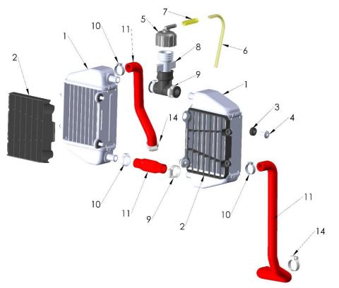 Conexion T de Radiador para Cobra CX 50 SR FWE / CX 65