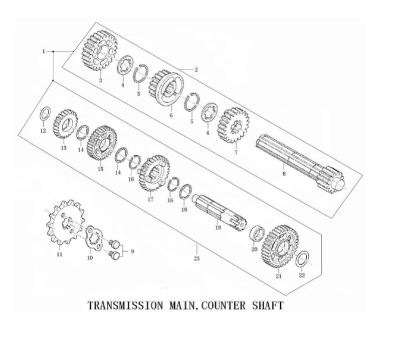 Eje Principal para Pitsterpro STR 125 / X5 125