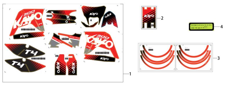 Calcomania de Aro para Kayo T4 (kit)