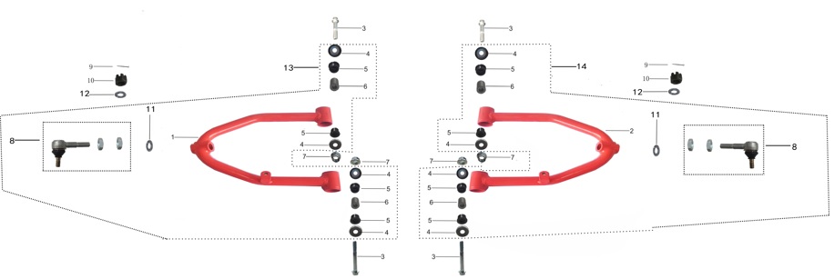 Rotula de Horquilla Superior para Kayo AU 200 / 300