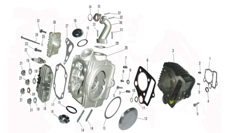 [D1010-0150-B1/] Empaque de cilindro y Cabezote para Kayo Ay 70