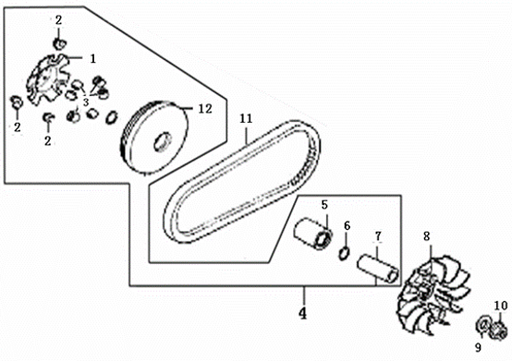[101031-0217-B2/E9] Faja de Clutch para Kayo AU 200