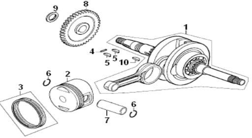 [101031-0173-B2/D5] Anillos de Piston Kit para Kayo AU 200