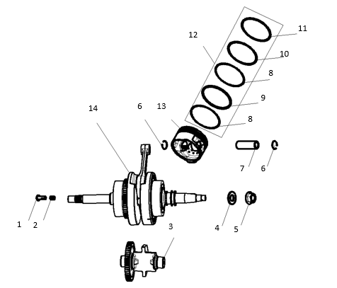 [1010400163-B2/D5] Anillos Kit para Piston de Kayo AU 300