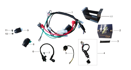 [555000-0180-B1/] Base de Batería para kayo TS 90 / TT