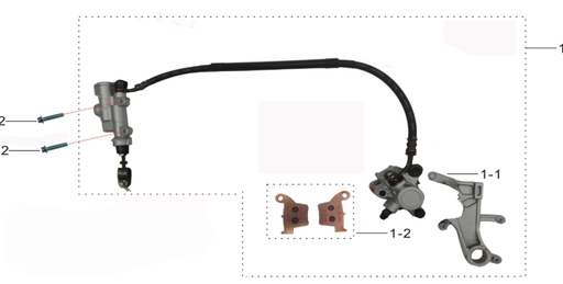 [405000-0132-B1/B8] Freno Trasero Completo para Kayo K2 / T2
