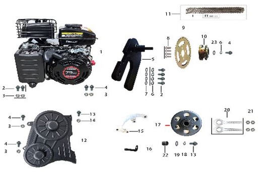 [1010020011-B1/S3] Clutch Kit para Kayo S70