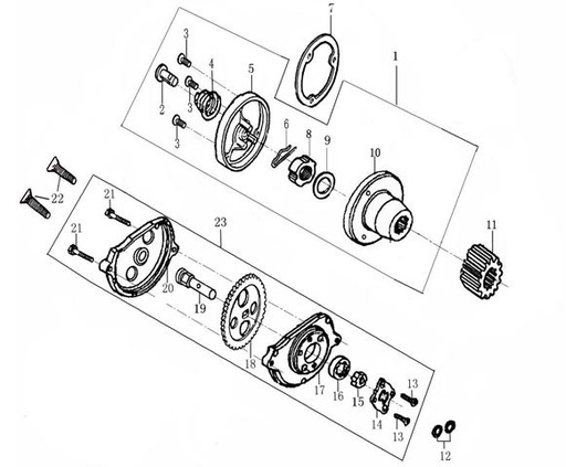 [1010290908-B2/D7] Cenicero / Centrifuga para Pitsterpro XTR 230 - 250 / Kayo K2 T2 T4 250 (Kit)