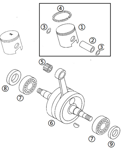 [A020300020-B2/D14] Piston Kit para Kayo KT 50