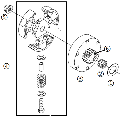 [A010510010-B2/D14] Clutch Kit para Kayo KT50