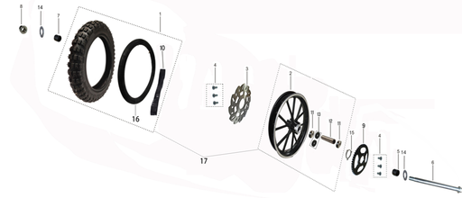 [9030180041-B2/F23] Eje de Aro Trasero para Kayo SX50