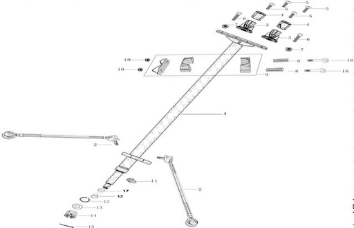 [PB01765-B1/51] Barra de Direccion para Pitsterpro FXRss 70 – 110 cc / Kayo AY (incluye Rotulas)