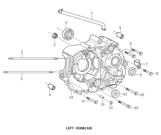 [PB00120-B1/K9-MX] Block Izquierdo de Motor para Pitsterpro / Kayo 110cc