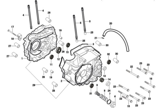 [CM00419-OF-XTR] Block Izquierdo de Motor para Pitsterpro XTR250 LC