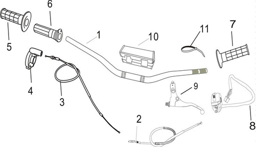 [602013002002-B2/E11] Cable Clutch Pitsterpro XTR 230 – 250 AC / Kayo T4 2012-22