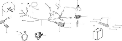 [PB01930-B1/36] Cableado de Instalación para Pitsterpro FXR 70 – 110cc / Kayo AY