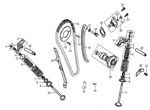 [BB01420-B1/K2-] Cadena Distribucion Pitsterpro XTR 250 AC / Kayo T4 2013- 20