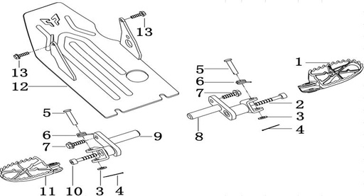 [DC00046-B1/56] Descansapie Izquierdo para Pitsterpro LXR 155 / XTR LC