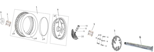 [BB00398-B1/B4] Eje de Aro Delantero para Pitsterpro XTR 250 AC / Kayo T4
