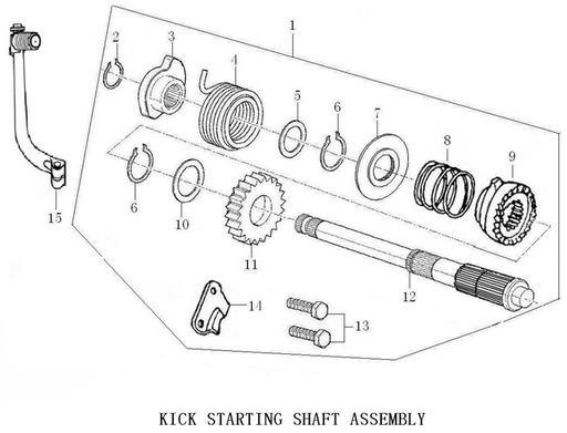 [BS01896-B1/22] Eje de Arranque Completo para Pitsterpro STR 125