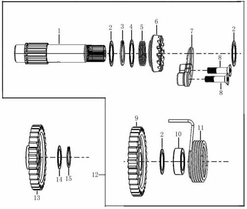 [01861-B1/K3] Eje de Arranque para Pitsterpro XTR 250 AC / Kayo K2