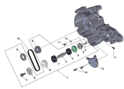 [CXM00099-B1/J7-CX50] Eje Bomba Agua Cobra CX 50 Motor Venon