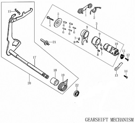 [PB01655-B1/16] Eje de Cambios Completo para Pitsterpro / Kayo 150 – 160 cc
