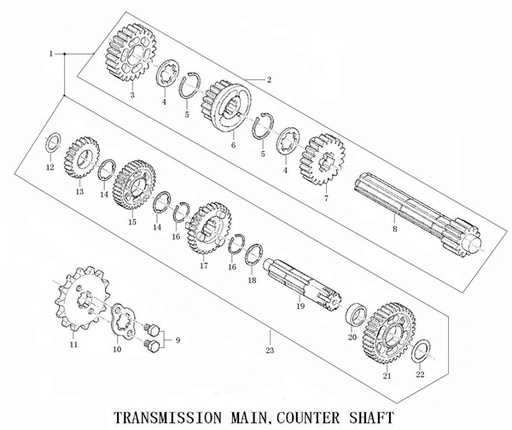 [CM01900-B1/34] Eje de Salida para Pitsterpro STR 125 
