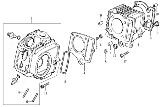 [H01020-0030-B1/1] Empaque de Cilindro para Pitsterpro XJR FXR / Kayo TS