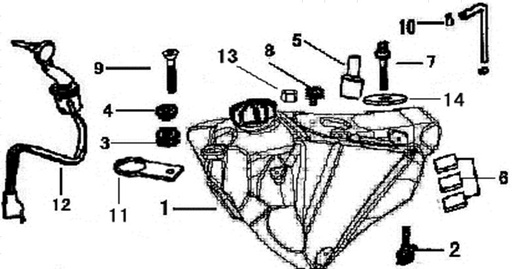 [DC00687-B1/C2-XTRLC] Empaque de Llave de Gasolina para Pitsterpro XTR 250 LC