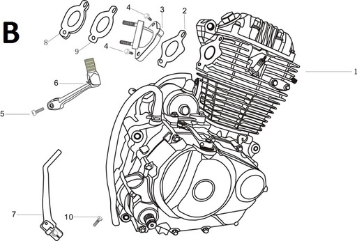 [BB00413-B1/C2-XT] Empaque de Toma de Carburador para Pitsterpro XTR 250 AC 