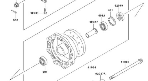 [DC01355-B1/B7] Espaciador de Ejede  Aro Delantero para Kawasaki KLX 110