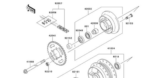 [DC00220-B1/B7] Espaciador de Eje de Aro Trasero para Kawasaki KLX 110