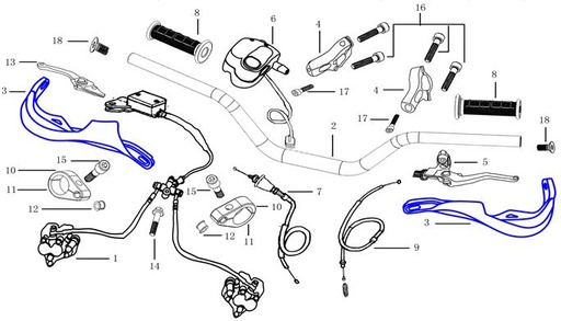 [ATV00124-B1/13] Freno Delantero Completo para Pitsterpro FXR 155 o Similar